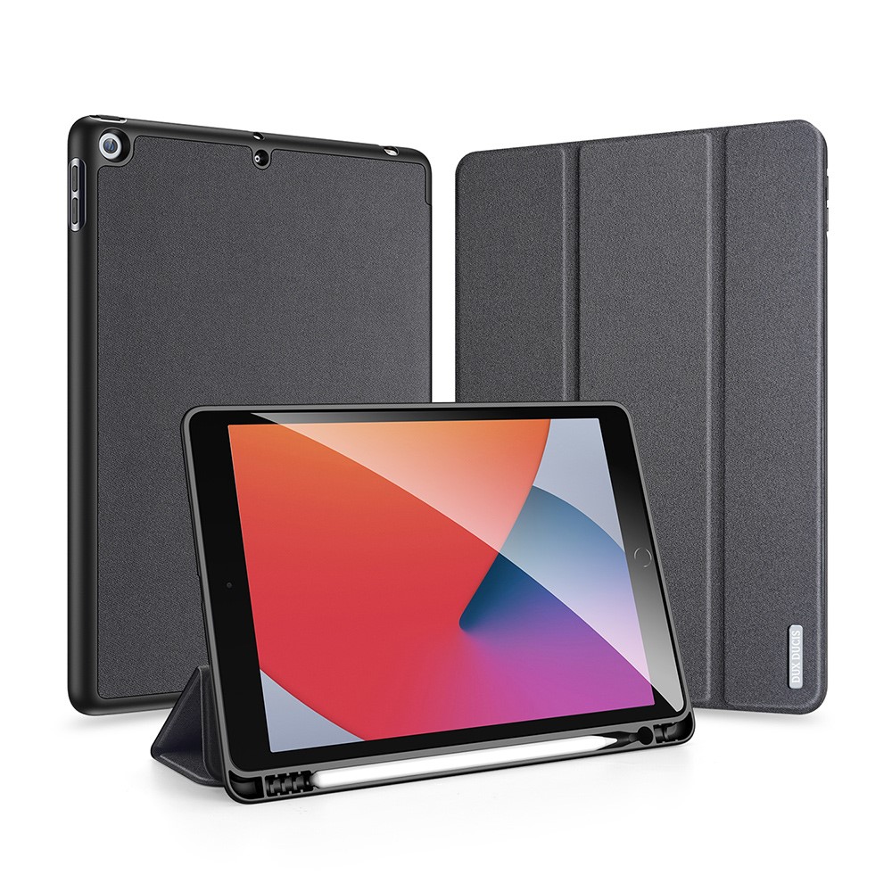 Θήκη Dux Ducis Domo Series Tri-Fold Flip Cover για iPad (2019/2020/2021) 10.2" με ειδική θέση για πενάκι και ενισχυμένη εσωτερική πλάτη σε χρώμα μαύρο
