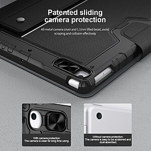 Θήκη NiLLkin Bumper Series με αποσπώμενο πληκτρολόγιο Flip Cover για iPad (2019/2020/2021) 10.2" από TPU και προστατευτικό κάλυμα κάμερας σε χρώμα μαύρο - Image 4