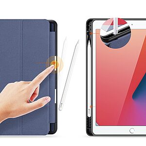 Θήκη Dux Ducis Domo Series Tri-Fold Flip Cover για iPad (2019/2020/2021) 10.2" με ειδική θέση για πενάκι και ενισχυμένη εσωτερική πλάτη σε χρώμα μπλε - Image 3