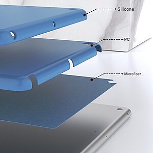 Θήκη MUTURAL Liquid Series Back Cover για iPad (2019/2020) 10.2" πλάτη με ενισχυμένη σιλικόνη για προστασία στα χτυπήματα και τις πτώσεις σε χρώμα ροζ - Image 4