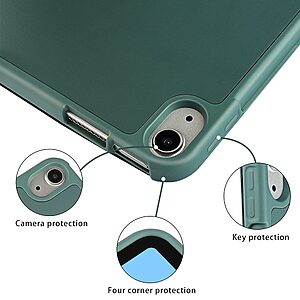 Θήκη Tri-Fold Flip Cover για iPad (2022) 10.9" / iPad 11" (2025) από TPU και ενισχυμένη εσωτερική μαγνητική πλάτη σε χρώμα γαλάζιο - Image 4