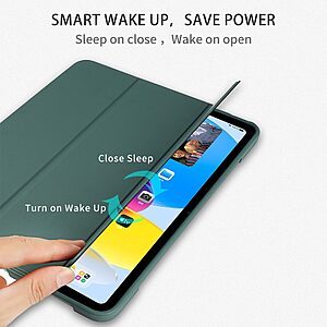 Θήκη Tri-Fold Flip Cover για iPad (2022) 10.9" / iPad 11" (2025) από TPU και ενισχυμένη εσωτερική μαγνητική πλάτη σε χρώμα γαλάζιο - Image 5