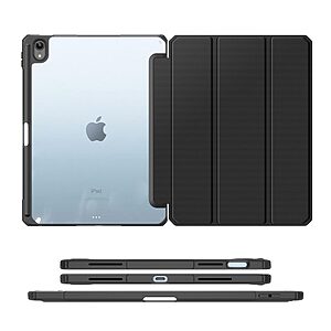 Θήκη Dux Ducis Toby Series Tri-Fold Flip Cover για iPad (2022) 10.9" / iPad 11" (2025) με ειδική θέση για πενάκι και διάφανη ενισχυμένη πλάτη σε χρώμα μαύρο - Image 3