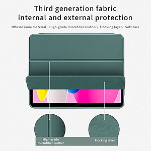 Θήκη Tri-Fold Flip Cover για iPad (2022) 10.9" / iPad 11" (2025) από TPU και ενισχυμένη εσωτερική μαγνητική πλάτη σε χρώμα μαύρο - Image 3