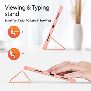 Θήκη Dux Ducis Domo Series Tri-Fold Flip Cover για iPad (2022) 10.9" / iPad 11" (2025) με ειδική θέση για πενάκι και ενισχυμένη εσωτερική πλάτη σε χρώμα ροζ - Image 3