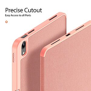 Θήκη Dux Ducis Domo Series Tri-Fold Flip Cover για iPad (2022) 10.9" / iPad 11" (2025) με ειδική θέση για πενάκι και ενισχυμένη εσωτερική πλάτη σε χρώμα ροζ - Image 5
