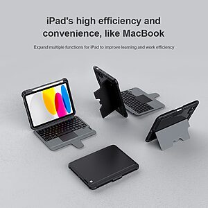 Θήκη NiLLkin Bumper Series με αποσπώμενο πληκτρολόγιο Flip Cover για iPad (2022) 10.9″ από TPU και προστατευτικό κάλυμα κάμερας σε χρώμα μαύρο - Image 3