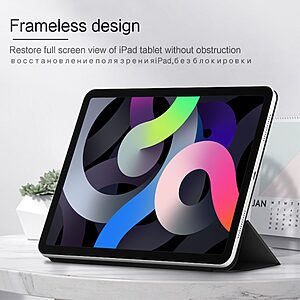 Θήκη Tri-Fold Flip Cover για iPad Air (2020/2022) 10.9" με ειδική υποδοχή για πενάκι και ενισχυμένο κούμπωμα σε χρώμα μαύρο - Image 3