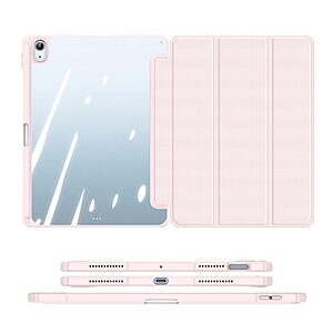 Θήκη Dux Ducis Toby Series Tri-Fold Flip Cover για iPad Air (2020/2022) 10.9" με ειδική θέση για πενάκι και διάφανη ενισχυμένη πλάτη σε χρώμα ροζ ανοιχτό - Image 3
