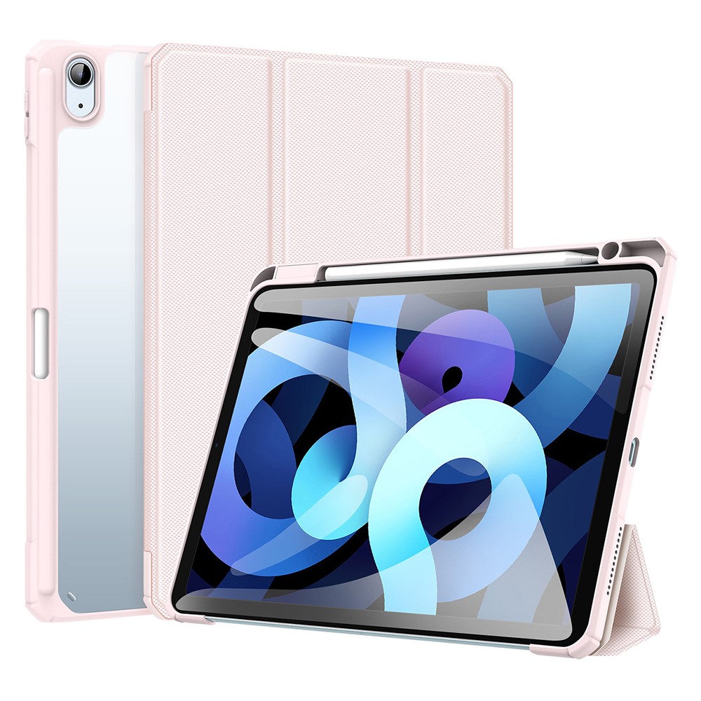 Θήκη Dux Ducis Toby Series Tri-Fold Flip Cover για iPad Air (2020/2022) 10.9" με ειδική θέση για πενάκι και διάφανη ενισχυμένη πλάτη σε χρώμα ροζ ανοιχτό Θήκη Dux Ducis Toby Series Tri-Fold Flip Cover για iPad Air (2020/2022) 10.9" με ειδική θέση για πενάκι και διάφανη ενισχυμένη πλάτη σε χρώμα ροζ ανοιχτό