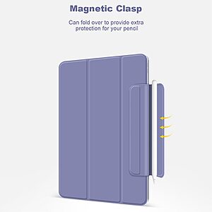 Θήκη Tri-Fold Flip Cover για iPad Pro (2018/2020/2021/2022) 12.9" με μαγνητική πλάτη και ενισχυμένο κούμπωμα σε χρώμα μαύρο - Image 5