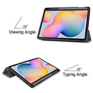 Θήκη Tri-Fold Flip Cover για Galaxy Tab S6 Lite / S6 Lite (2022) TPU με ειδική θέση για πενάκι και διπλή ενισχυμένη πλάτη σε χρώμα γκρι - Image 3