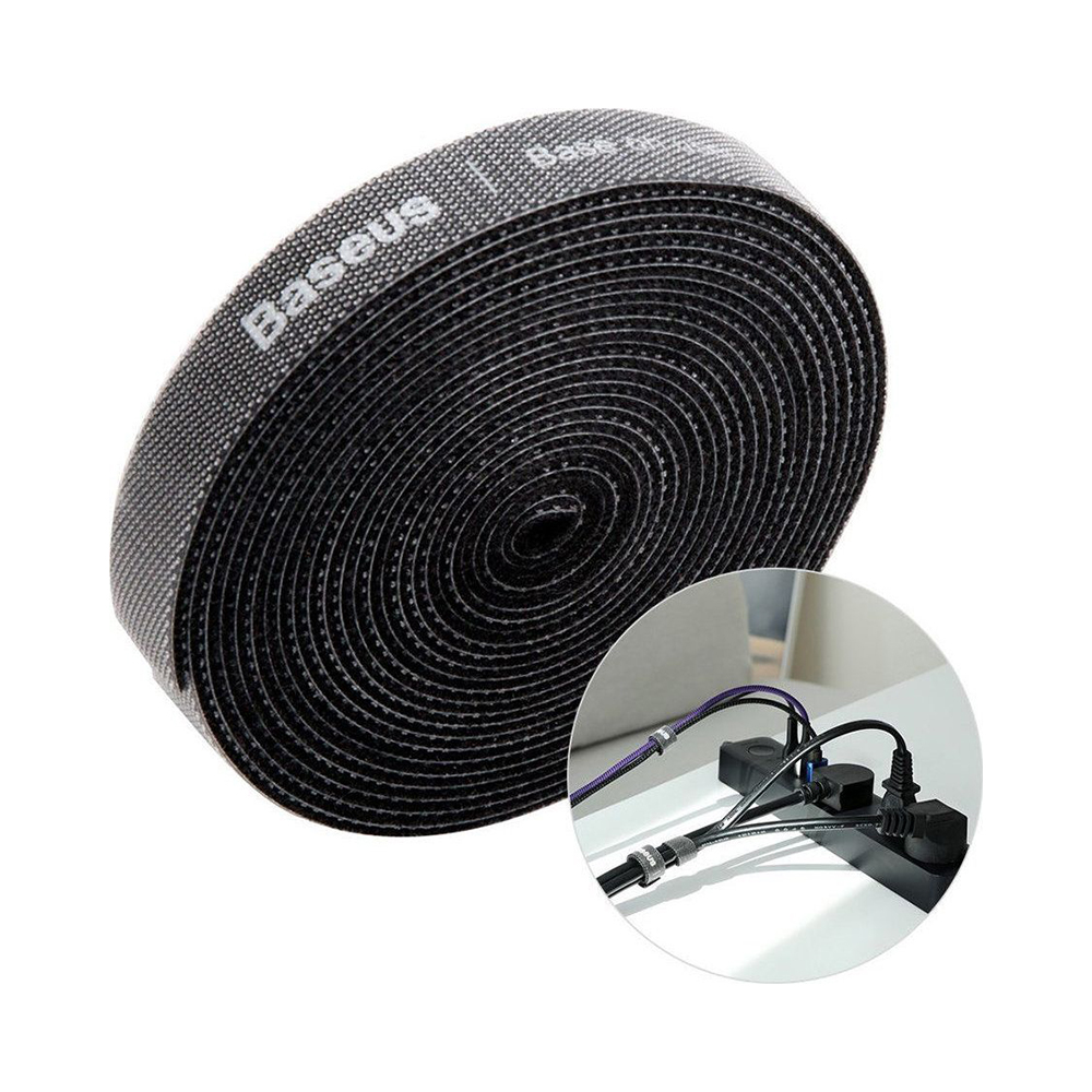 Δεματικά Καλωδίων Baseus Rainbow Circle Velcro Straps Μαύρο 3m (ACMGT-F01)