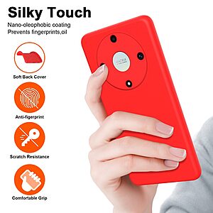 Θήκη Honor Magic5 Lite 5G OEM Ultra Thin Rubberized Premium Πλάτη TPU με εσωτερική επένδυση κόκκινο - Image 5