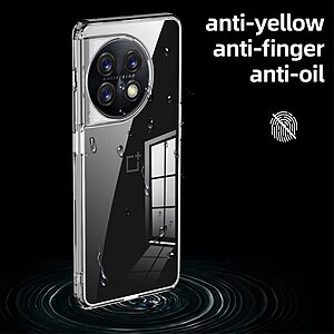 Θήκη OnePlus 11 5G OEM Silicone Sockproof V8 Anti-Slip Transparent Πλάτη TPU μαύρο / διάφανο - Image 3
