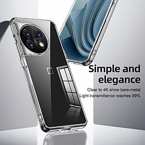 Θήκη OnePlus 11 5G OEM Silicone Sockproof V8 Anti-Slip Transparent Πλάτη TPU μαύρο / διάφανο - Image 4