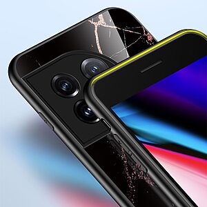Θήκη OnePlus 11 5G OEM σχέδιο Marble με Πλάτη Tempered Glass TPU μαύρο - Image 5