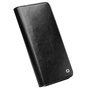 Θήκη Samsung Galaxy S23 QIALINO book από Premium αυθεντικό γυαλιστερό δέρμα Genuine Cowhide μαύρο - Image 4