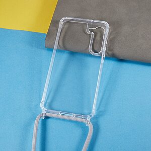 Θήκη Samsung Galaxy S23 Mad Mask Hybrid Sockproof Transparent V3 πλάτη με κορδόνι από αντικραδασμικό TPU γκρι - Image 4