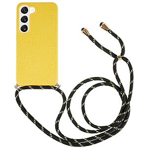 Θήκη Samsung Galaxy S23 OEM Soft Silicone Sockproof πλάτη με κορδόνι από αντικραδασμικό TPU κίτρινο