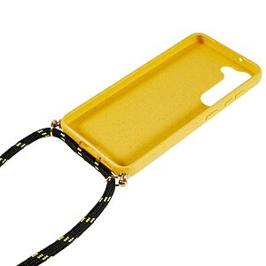 Θήκη Samsung Galaxy S23 OEM Soft Silicone Sockproof πλάτη με κορδόνι από αντικραδασμικό TPU κίτρινο - Image 4