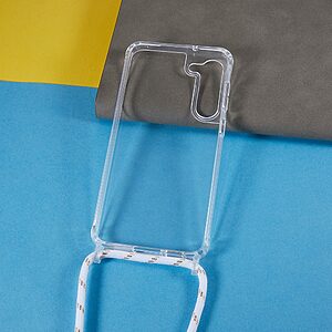 Θήκη Samsung Galaxy S23 Mad Mask Hybrid Sockproof Transparent V3 πλάτη με κορδόνι από αντικραδασμικό TPU λευκό - Image 4