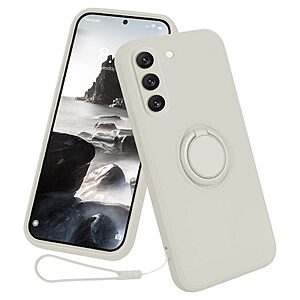 Θήκη Samsung Galaxy S23 OEM Ultra Thin Matte Premium Πλάτη με ημίσκληρο TPU και δαχτυλίδι στήριξης λευκό