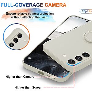 Θήκη Samsung Galaxy S23 OEM Ultra Thin Matte Premium Πλάτη με ημίσκληρο TPU και δαχτυλίδι στήριξης λευκό - Image 5