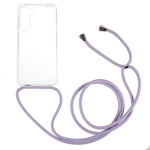 Θήκη Samsung Galaxy S23 Mad Mask Hybrid Sockproof Transparent V3 πλάτη με κορδόνι από αντικραδασμικό TPU μωβ