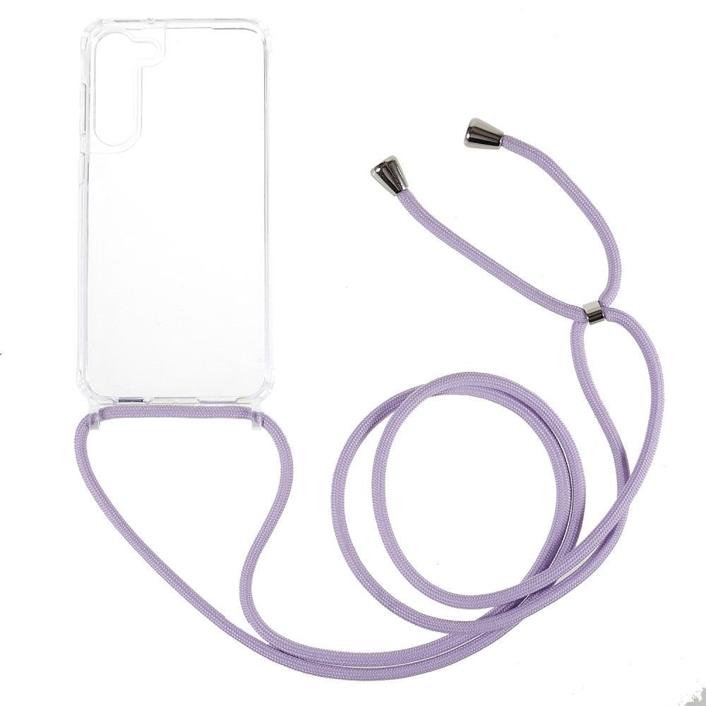 Θήκη Samsung Galaxy S23 Mad Mask Hybrid Sockproof Transparent V3 πλάτη με κορδόνι από αντικραδασμικό TPU μωβ