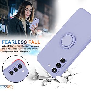 Θήκη Samsung Galaxy S23 OEM Ultra Thin Matte Premium Πλάτη με ημίσκληρο TPU και δαχτυλίδι στήριξης μωβ - Image 3