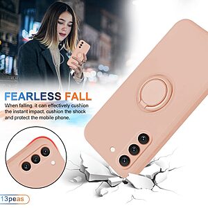 Θήκη Samsung Galaxy S23 OEM Ultra Thin Matte Premium Πλάτη με ημίσκληρο TPU και δαχτυλίδι στήριξης ροζ - Image 3