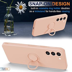 Θήκη Samsung Galaxy S23 OEM Ultra Thin Matte Premium Πλάτη με ημίσκληρο TPU και δαχτυλίδι στήριξης ροζ - Image 5