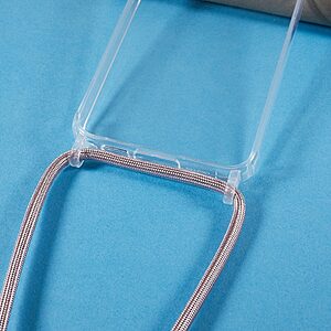 Θήκη Samsung Galaxy S23 Mad Mask Hybrid Sockproof Transparent V3 πλάτη με κορδόνι από αντικραδασμικό TPU ροζ χρυσό - Image 3