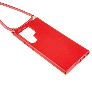 Θήκη Samsung Galaxy S23 Ultra OEM Soft Silicone Sockproof πλάτη με κορδόνι από αντικραδασμικό TPU κόκκινο - Image 3