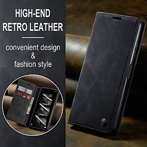 Θήκη Xiaomi Redmi Note 12 5G / Poco X5 5G CaseMe 013 Series Πορτοφόλι με βάση στήριξης, υποδοχές καρτών και μαγνητικό κούμπωμα από συνθετικό δέρμα και TPU μαύρο - Image 4