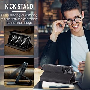 Θήκη Xiaomi Redmi Note 12 Pro 5G / Poco X5 Pro 5G CaseMe 013 Series Πορτοφόλι με βάση στήριξης, υποδοχές καρτών και μαγνητικό κούμπωμα από συνθετικό δέρμα και TPU μαύρο - Image 5