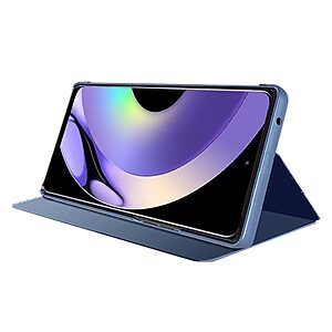 Θήκη Realme 10 Mad Mask Mirror Surface Series Flip Window δερματίνη γαλάζιο - Image 3
