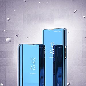 Θήκη Realme 10 Mad Mask Mirror Surface Series Flip Window δερματίνη γαλάζιο - Image 4
