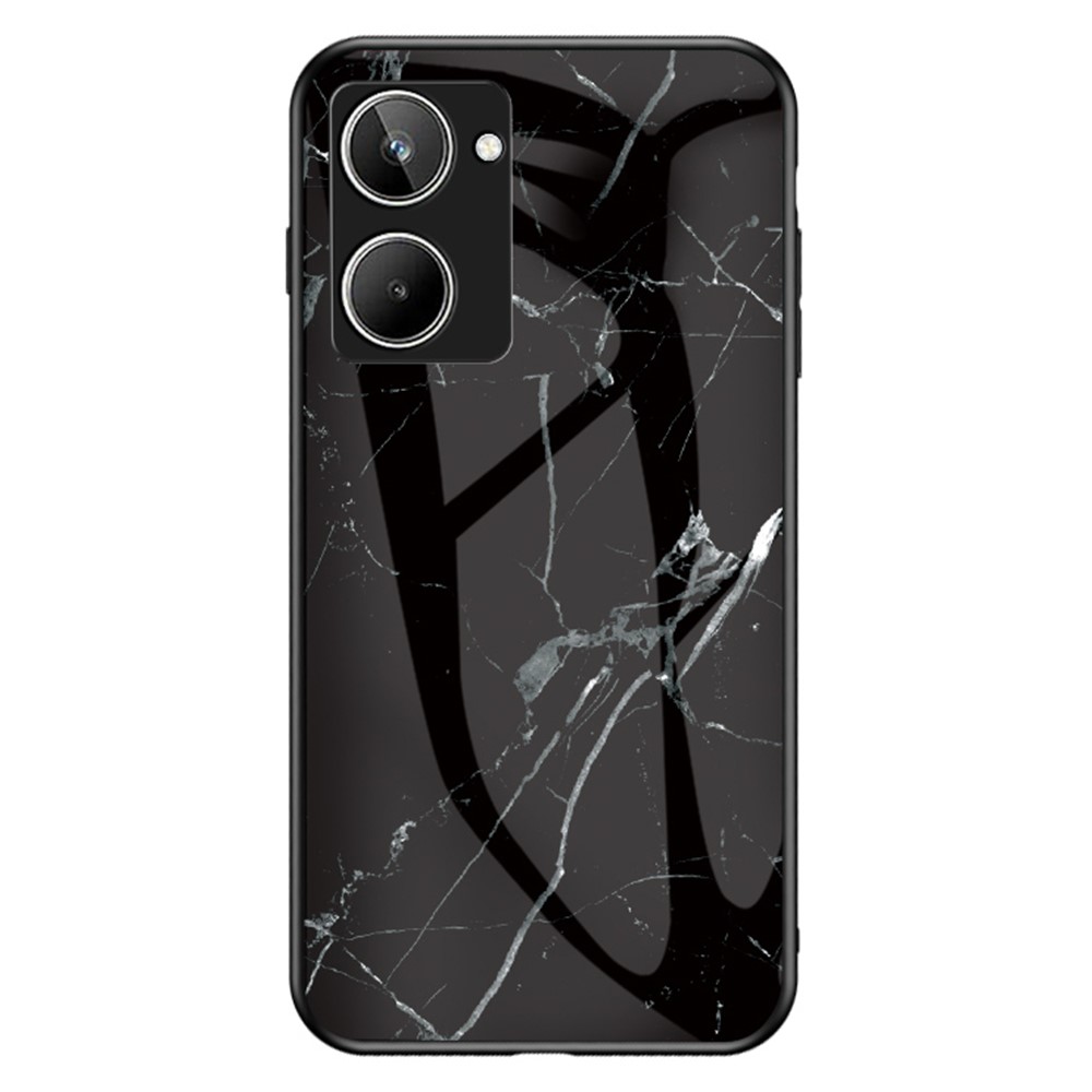 Θήκη Realme 10 OEM σχέδιο Marble με Πλάτη Tempered Glass TPU μαύρο