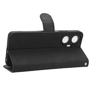 Θήκη Realme C55 OEM Leather Skin touch Feeling με βάση στήριξης, υποδοχές καρτών και μαγνητικό κούμπωμα μαύρο - Image 3