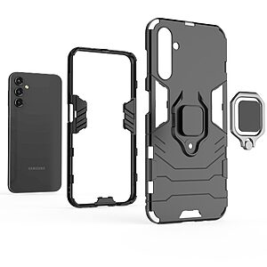 Θήκη Samsung Galaxy A14 4G / 5G Mad Mask Πλάτη Thin Armor με Μαγνητικό δαχτυλίδι και Βάση στήριξης TPU μπλε - Image 4