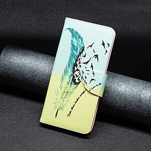 Θήκη Samsung Galaxy A34 5G OEM Feather & Birds με βάση στήριξης, υποδοχές καρτών και μαγνητικό κούμπωμα Flip Wallet από συνθετικό δέρμα και TPU - Image 4