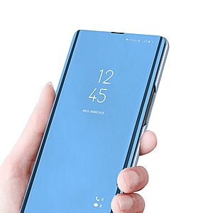 Θήκη Samsung Galaxy A34 5G Mad Mask Mirror Surface Series Flip Window δερματίνη ροζ χρυσό - Image 4