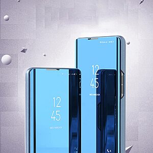 Θήκη Samsung Galaxy A54 5G Mad Mask Mirror Surface Series Flip Window δερματίνη ροζ χρυσό - Image 4
