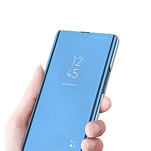 Θήκη Samsung Galaxy A54 5G Mad Mask Mirror Surface Series Flip Window δερματίνη ροζ χρυσό - Image 5
