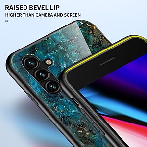 Θήκη Samsung Galaxy A54 5G OEM σχέδιο Marble με Πλάτη Tempered Glass TPU σμαραγδί - Image 4