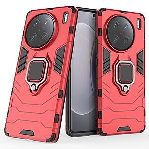Θήκη Vivo X90 Pro 5G Mad Mask Πλάτη Thin Armor με Μαγνητικό δαχτυλίδι και Βάση στήριξης TPU κόκκινο - Image 5