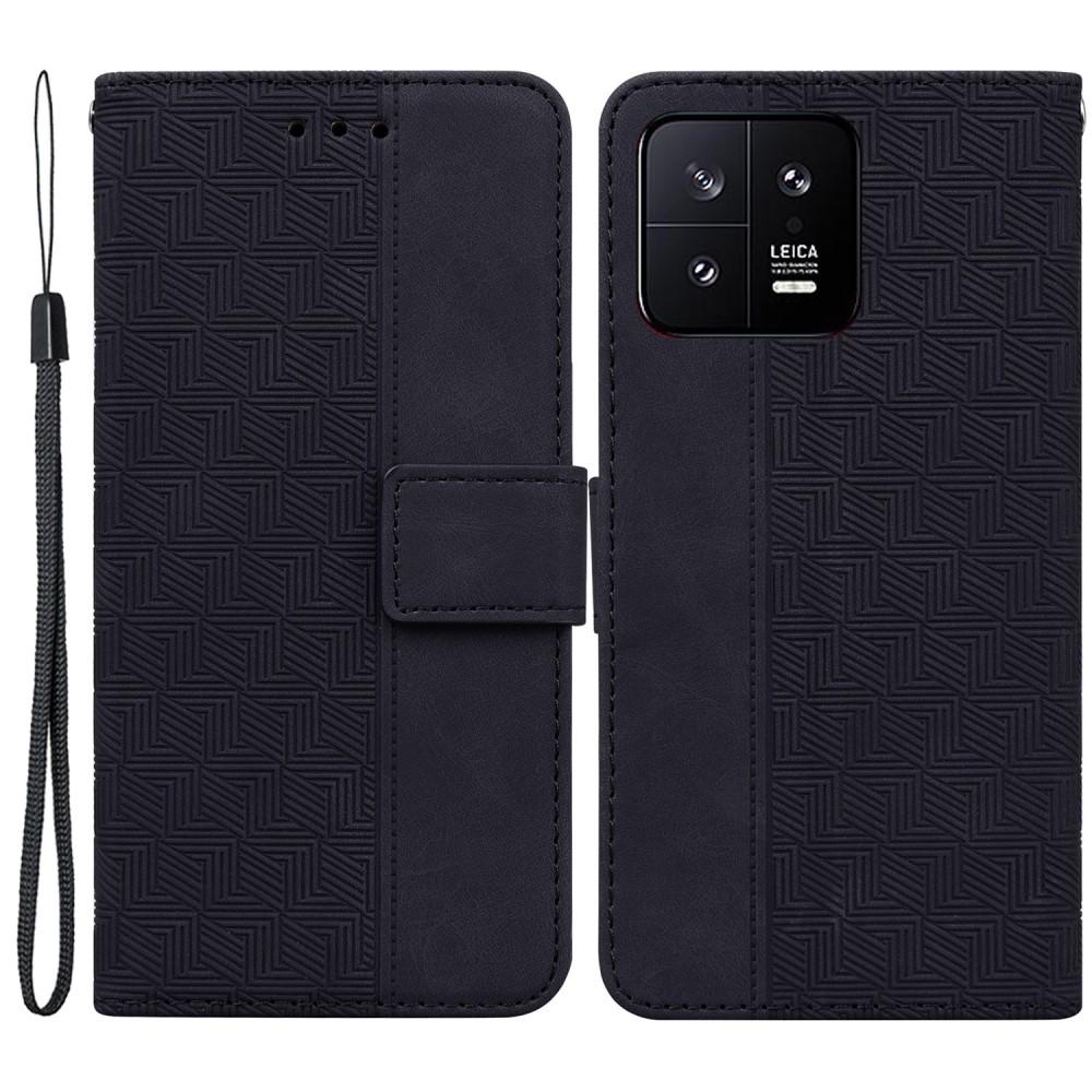 Θήκη Xiaomi 13 5G Mad Mask Leather Wallet Case Geometry Style με βάση στήριξης Θήκη Xiaomi 13 5G Mad Mask Leather Wallet Case Geometry Style με βάση στήριξης