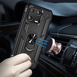 Θήκη Xiaomi 13 5G Mad Mask πλάτη Armor V2 με Μαγνητικό δαχτυλίδι και Βάση στήριξης TPU μαύρο - Image 5